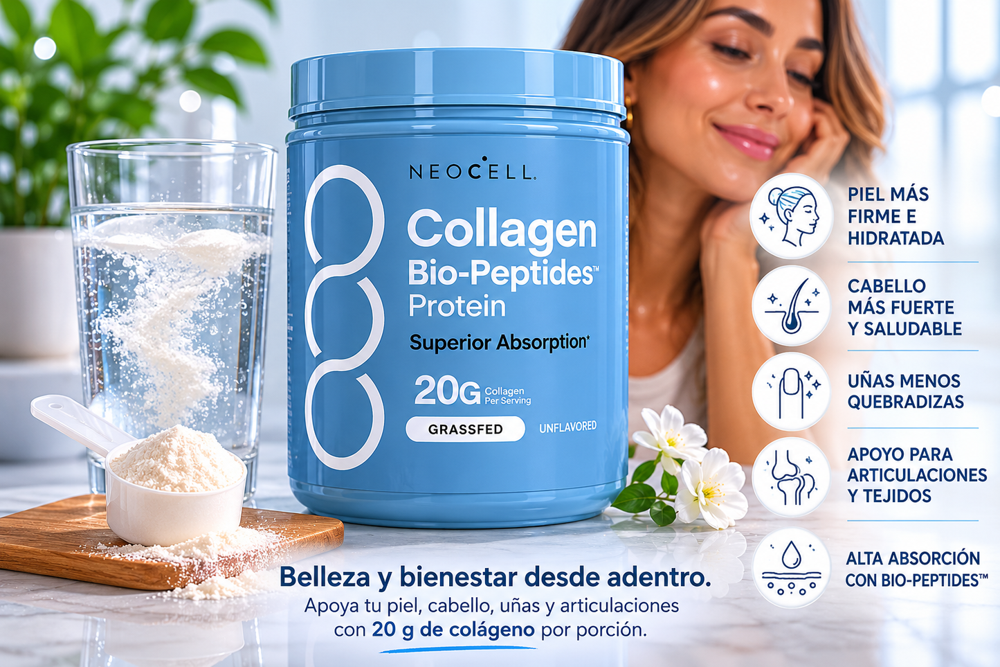 NeoCell® Collagen Bio-Peptides™ | Grande 20g de Colágeno por Porción