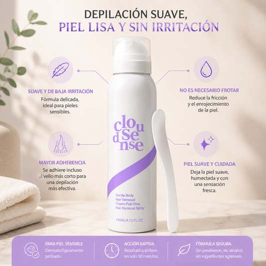 CloudSilk™ – Mousse Depilatoria Suave y Sin Sensación de Irritación✨