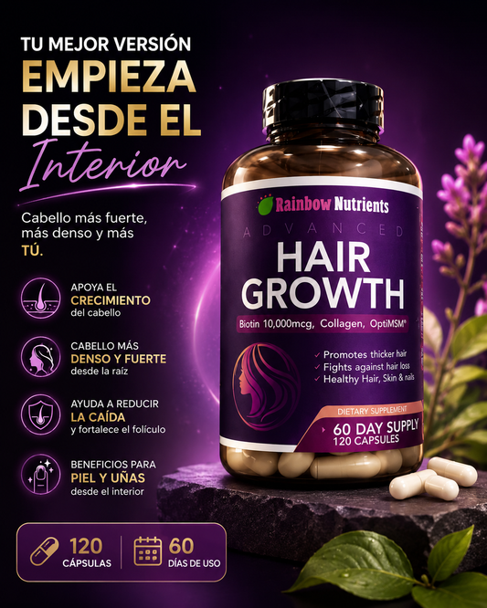 Advanced Hair Growth - Fórmula Avanzada para el Crecimiento de Cabello, Piel y Uñas.