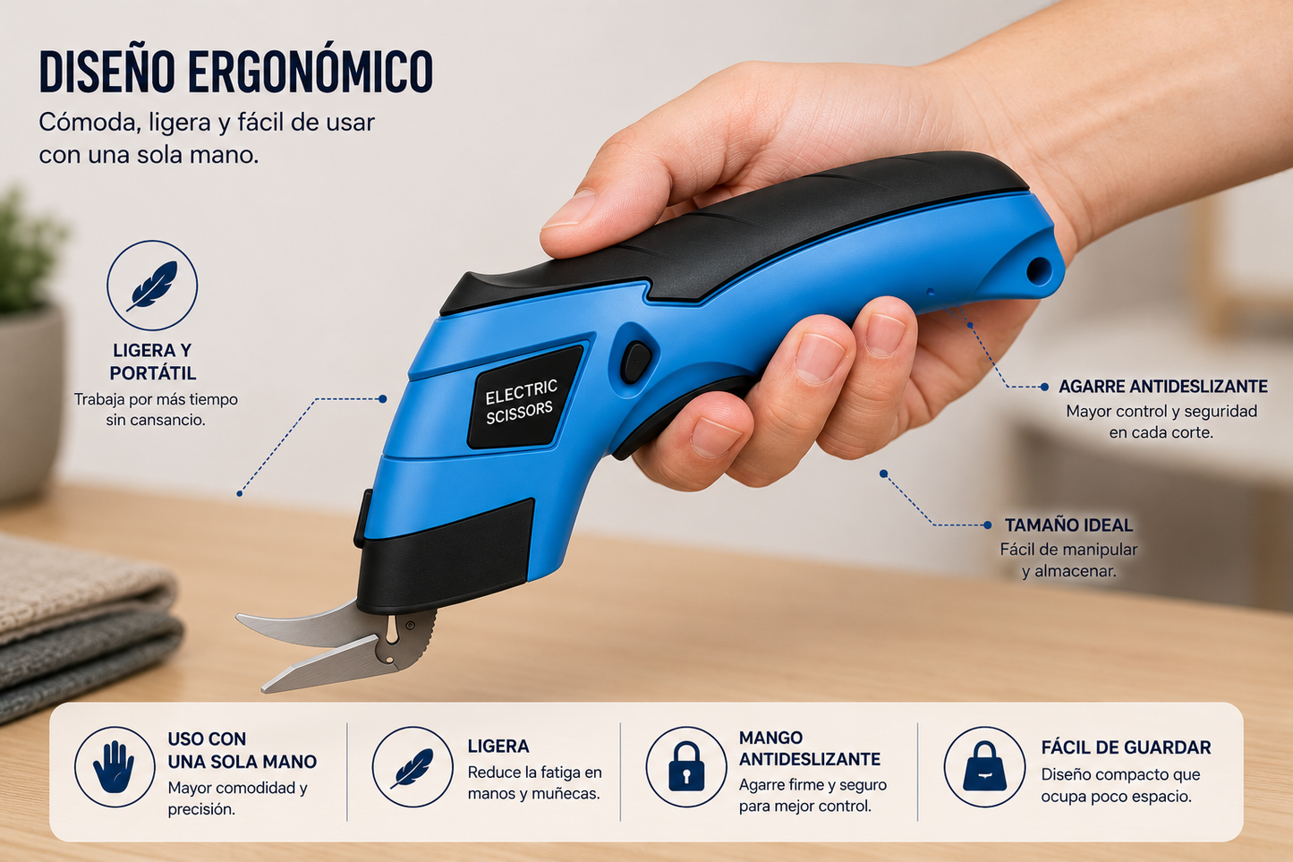 Tijera Electrica Recargable + Repuesto - SwiftCut™